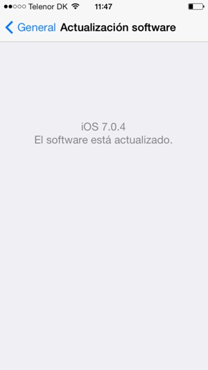 Si su iPhone está actualizado, verá la siguiente pantalla.