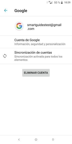 Seleccione Sincronización de cuentas