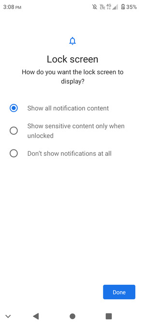 Select your preferred option and select Done