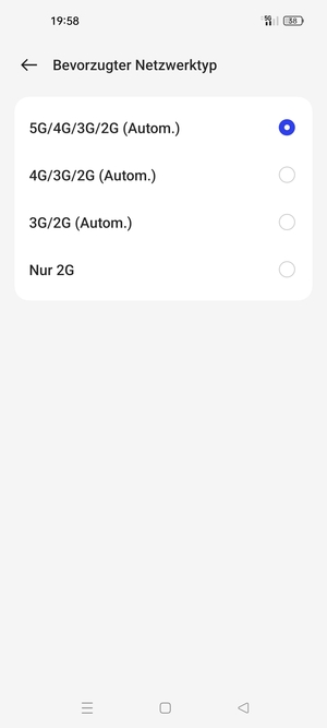 Wählen Sie die gewünschte Option
