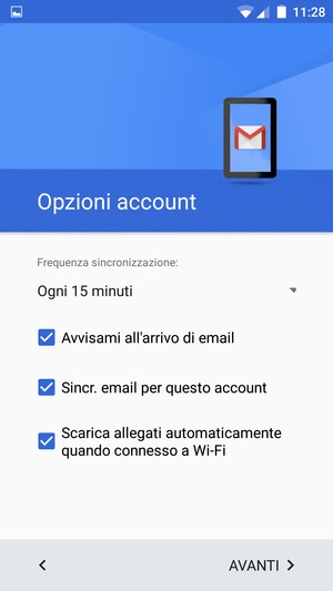Seleziona AVANTI