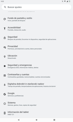 Desplácese y seleccione Sistema