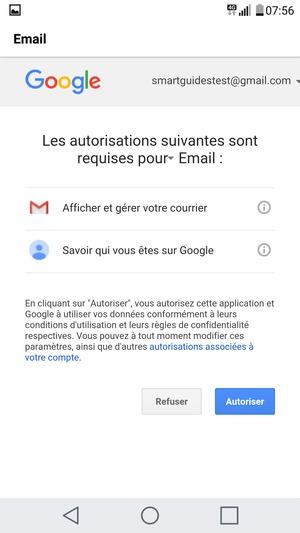 Sélectionnez Autoriser
