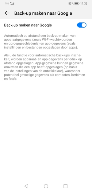 Selecteer de Terug-knop