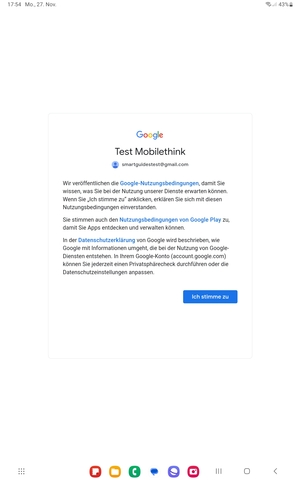 Wählen Sie Ich stimme zu