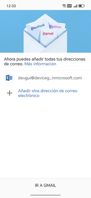 Seleccione IR A GMAIL