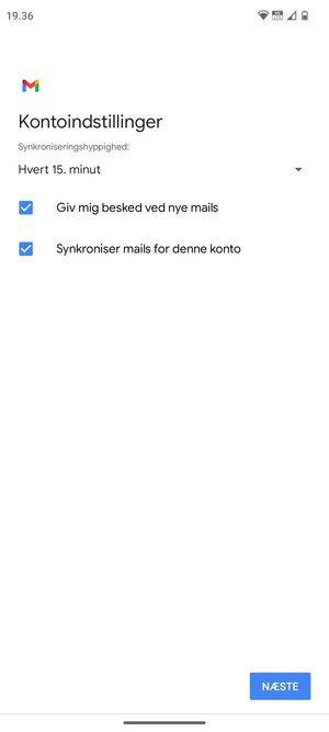 Vælg NÆSTE