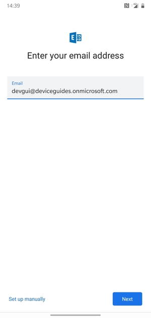 Enter your Email address and  select Set up manually