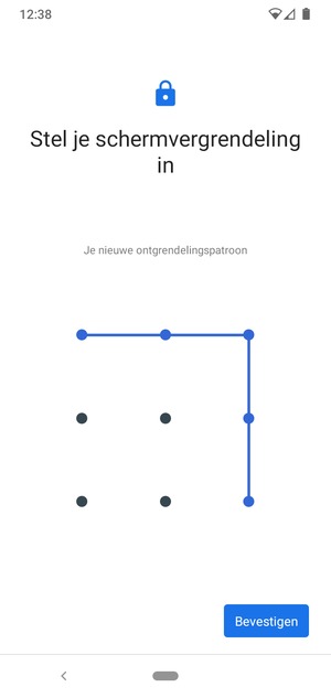 Teken het ontgrendelingspatroon nogmaals en selecteer Bevestigen
