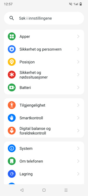 Bla til og velg Sikkerhet og personvern