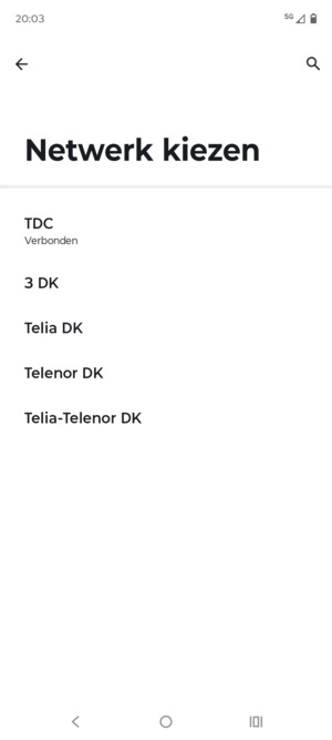 Selecteer een netwerkoperator uit de lijst