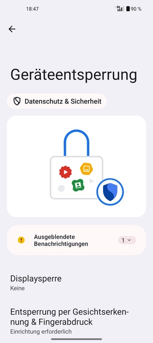 Wählen Sie Displaysperre