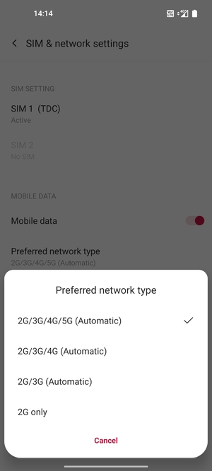 Select your preferred option