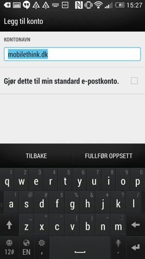 Gi kontoen din et navn, og Velg FULLFØR OPPSETT