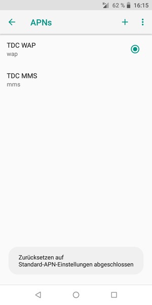 Ihr Handy wird auf Standard-Einstellungen für Internet und MMS zurückgestellt