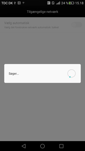 Afvent at søgningen er afsluttet