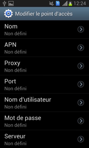 Saisissez les informations Internet