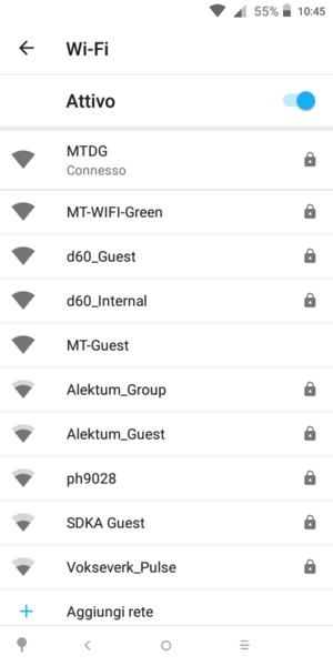 Ora sei connesso alla rete Wi-Fi