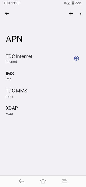 Seleziona il punto di accesso Internet