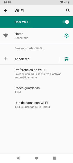 Ahora está conectado a la red Wi-Fi