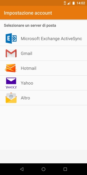 Seleziona Microsoft Exchange ActiveSync