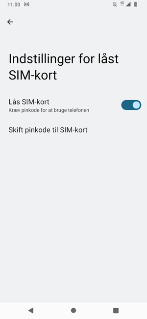 Vælg Skift pinkode til SIM-kort