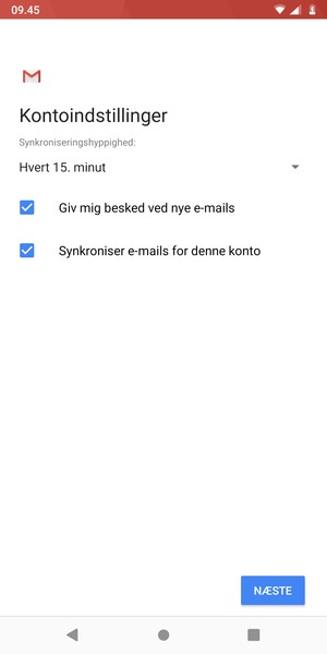 Vælg NÆSTE