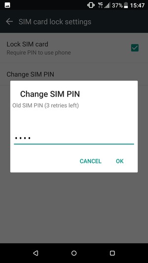 Enter your Old SIM PIN and select OK