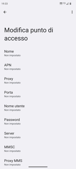 Inserisci informazioni MMS