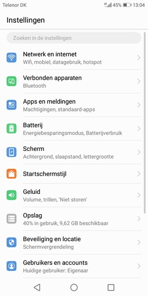 Selecteer Netwerk en internet