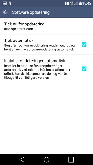 Vælg Tjek nu for opdatering