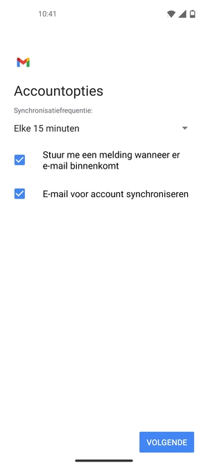Selecteer VOLGENDE