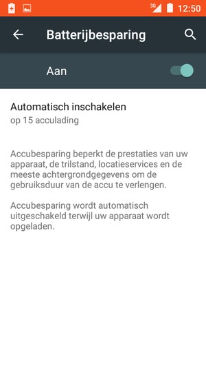 Schakel Batterijbesparing in