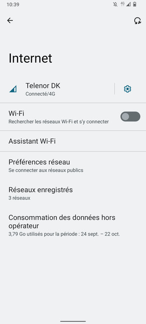 Activer le Wi-Fi
