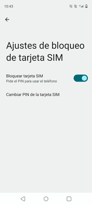 Seleccione Cambiar PIN de la tarjeta SIM