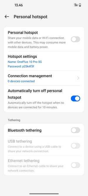 Select Hotspot settings