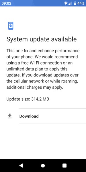 If your phone is not up to date, follow the instructions on the screen.