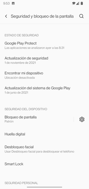 El teléfono ha sido asegurado con un bloqueo de pantalla