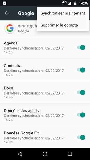 Sélectionnez Synchroniser maintenant