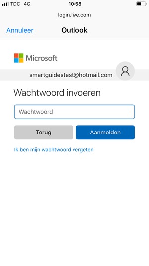 Voer uw wachtwoord in en selecteer Aanmelden