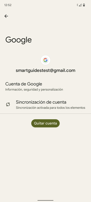 Seleccione Sincronización de cuenta