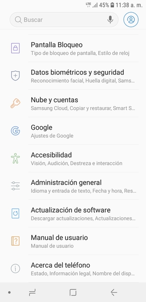 Desplácese y seleccione Actualización de software