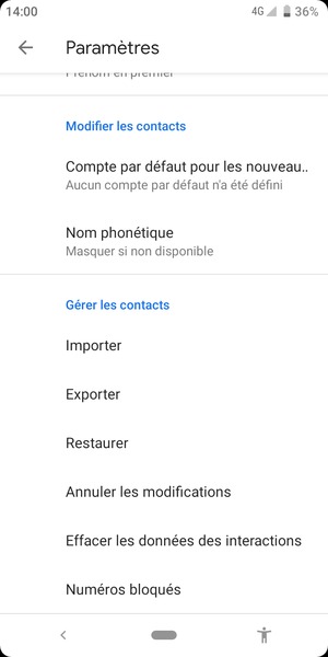 Faites défiler et sélectionnez Importer