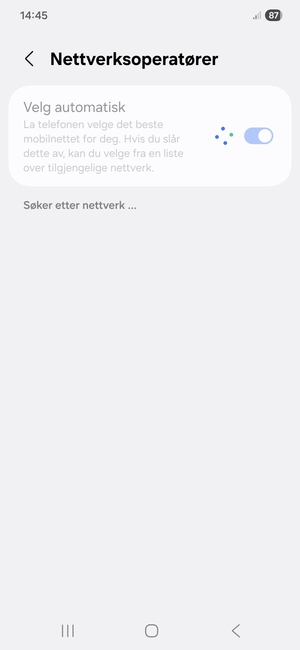 Vent til søket er ferdig