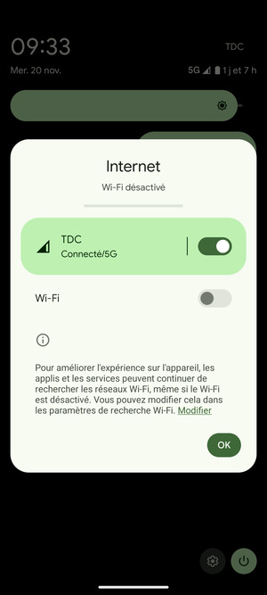 Sélectionnez OK