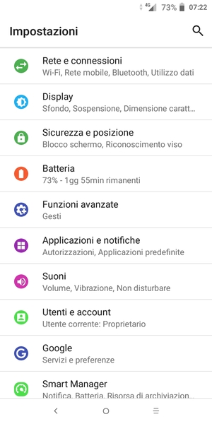 Seleziona Rete e connessioni