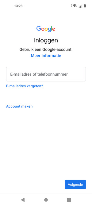 Voer uw Gmail adres in en selecteer Volgende
