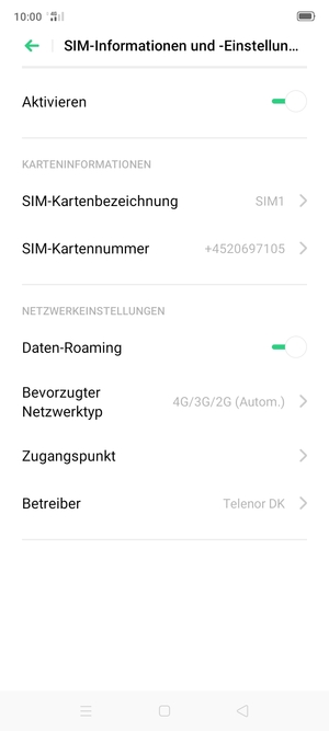 Schalten Sie Daten-Roaming an oder aus
