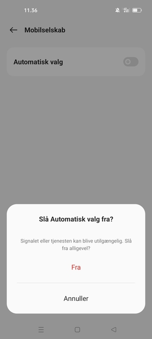 Vælg Fra
