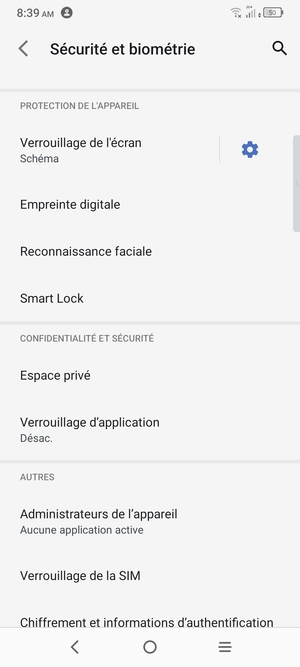 Votre téléphone est maintenant sécurisé par un écran de verrouillage